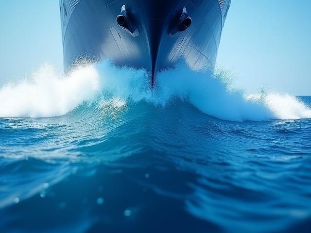 船首周りの波の軌跡アニメーション