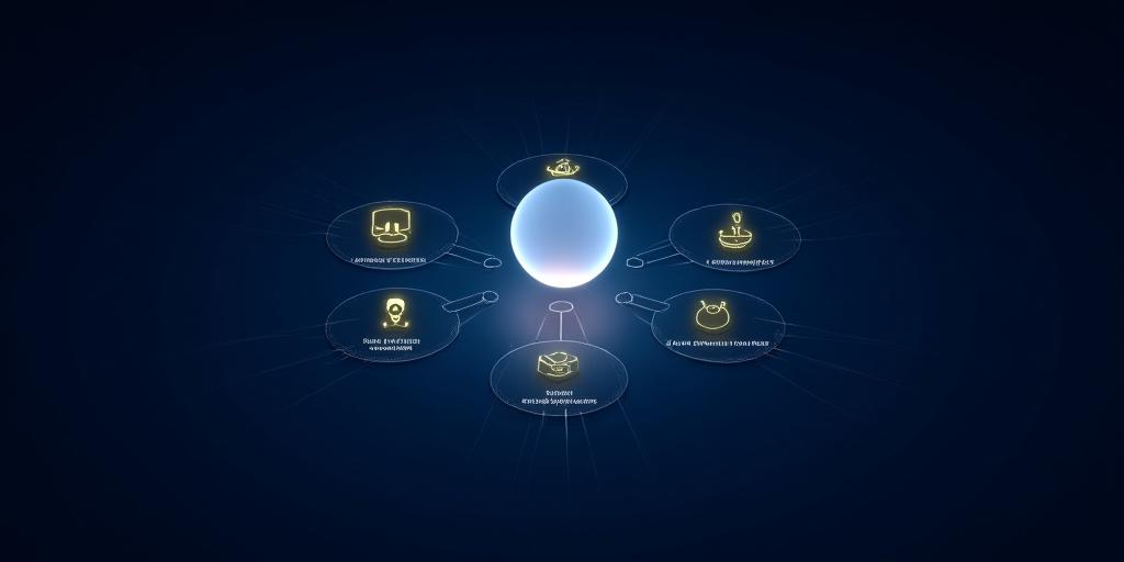 Harbor Echo のロボティクス統合サービスを示すハブアンドスポーク図。中央には「自律航行船」、周囲には「センサーフュージョン」「AIナビゲーション」「遠隔操作センター」「USV/ドローン統合」「システムハードウェアと冗長性」がある。